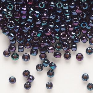 Seed bead, Dyna-Mites&trade;, glass, opaque iris blue, #6 round. Sold per 1/2 kilogram pkg.