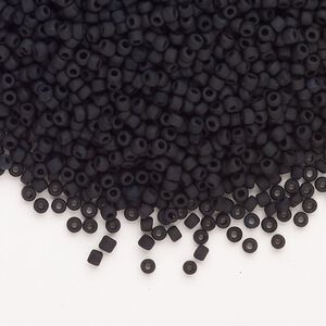Seed bead, Dyna-Mites&trade;, glass, pkg/1/2kg, #11 round, opaque matte black, (748MA 11/0 RR).