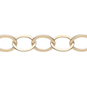 Chain 1pkg1 14Kt gold-filled cable, 10mm flat, 5 foot unfinished