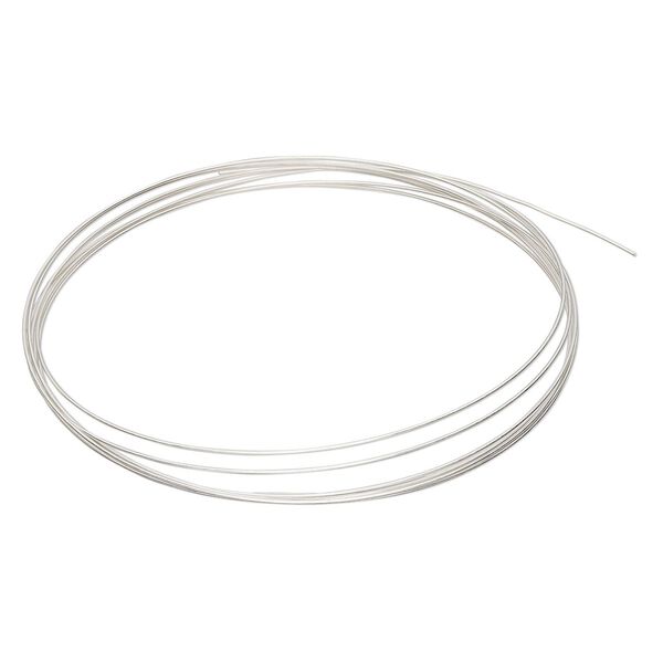 Wire, Argentium&reg; silver, half-hard, round, 24 gauge. Sold per pkg of 5 feet. image number 0