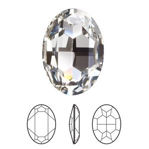 Fancy stone 1pk crystal foil back, Crystal Passions&reg; 30x22mm oval 4127