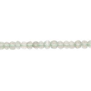 Green quartz 1pkg1, hand-cut faceted rondelle bead 8 inch 4x2mm-4x3mm