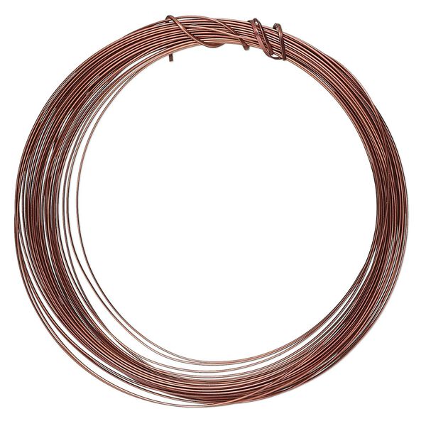 Wire, ParaWire&trade;, antiqued copper, half-round, 21 gauge. Sold per 7-yard section. image number 0