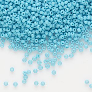 Seed bead, Preciosa Ornela Czech glass, pkg/500g, #11 rocaille, opaque turquoise blue, (63030).