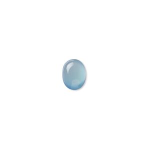 Blue agate 1pkg10, calibrated oval cab 9x7mm