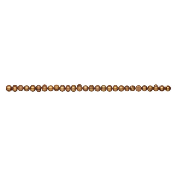 Freshwater pearl 1pkg1, semi-round, 14 inch dark golden copper 7-10mm cultured image number 1
