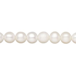 Freshwater pearl 1pkg1, semi-round, 15 inch ivory 6-7mm cultured