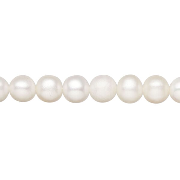 Freshwater pearl 1pkg1, semi-round, 15 inch ivory 6-7mm cultured image number 0