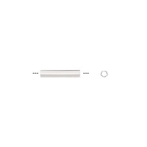 Bead 1pkg2 sterling silver, 12x2mm five-sided tube