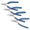 Pliers set, Tronex&reg;, 741 flat-nose / 731 round-nose / 711 chain-nose / 752 curved-nose, steel and rubber, red / blue / white, 6 to 6-1/2 inches with 7-3/4 x 6-1/2 x 1-inch case. Sold per 4-piece set. image number 1