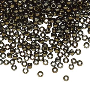 Seed bead, TOHO BEADS&reg;, glass, pkg/7.5g, #8 round, opaque metallic iris brown (TR-08-83).