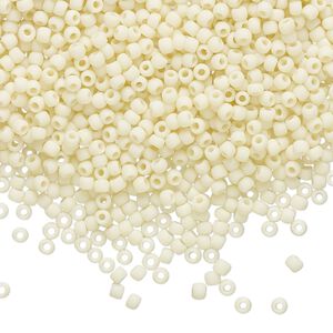 Seed bead, TOHO BEADS&reg;, glass, pkg/50g, #11 round, opaque frosted light beige (TR-11-51F).