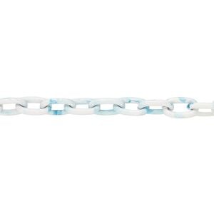 Chain 1pkg1 cable, 4mm, sky blue / white aluminum 23 inch
