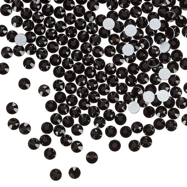 Flat back 144pk jet foil back, Preciosa MAXIMA Czech crystal hotfix rhinestone 2.7-2.9mm chaton rose round SS10 image number 0