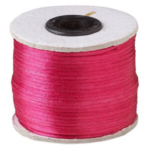 Cord, Satinique&trade;, satin, dark pink, 1mm. Sold per 200-foot spool.