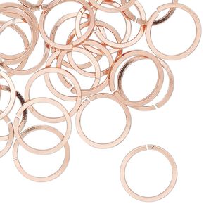 Jump ring 1pkg50 copper, 12mm hand-cut round / square wire, 18 gauge / 9.8mm inside diameter
