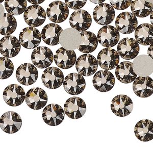 Flat back 288pk greige foil back, Swarovski&reg; 6.32-6.5mm rose round SS30 2088