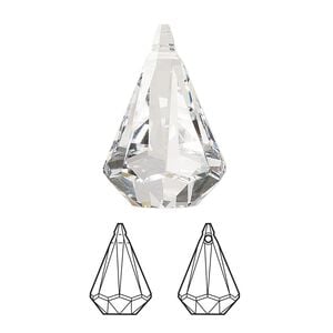 Drop 1pk crystal, Crystal Passions&reg; 24x15.5mm pendant prismatic 6022