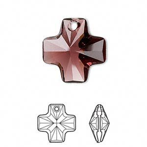 Drop 1pk burgundy, Crystal Passions&reg; 20mm pendant cross 6866
