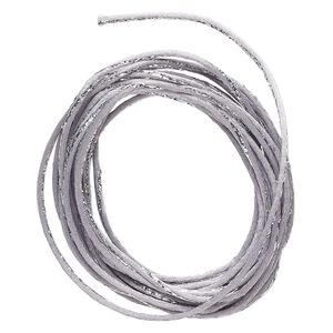 Cord, Satinique&trade;, nylon, silver and grey, 2mm regular with vertical stripe. Sold per 10-foot section.