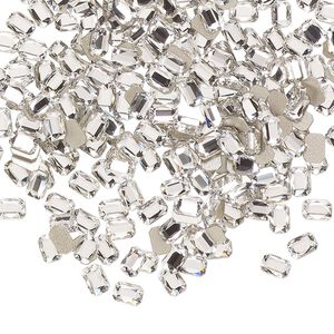 Flat back 720pk crystal foil back, Swarovski&reg; 3.7x2.5mm emerald jewel 2602