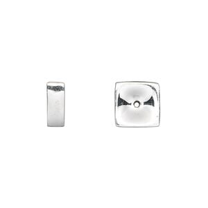 Bead 1pkg1 sterling silver, 10x3.5mm square rondelle / concave