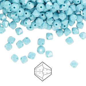 Bead 720pk turquoise, Preciosa Czech crystal 4mm bicone