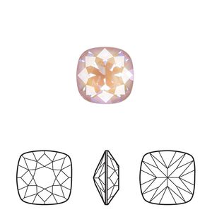 Fancy stone 1pk crystal dusty pink DeLite, Crystal Passions&reg; 12mm cushion 4470