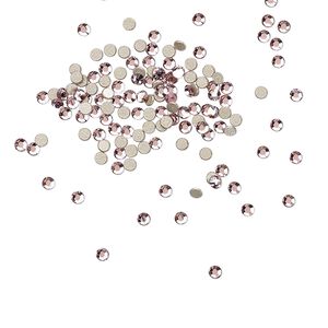 Flat back, VINTAGE Crystal&trade;, opaque light amethyst, foil back, round rose (2028), SS5. Sold per pkg of 144.