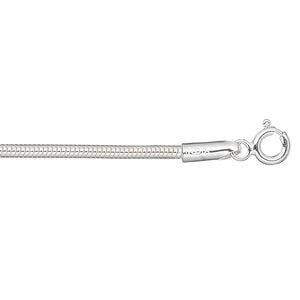 Chain 1pkg1 sterling silver snake, 2mm / mixed clasp, 36 inch