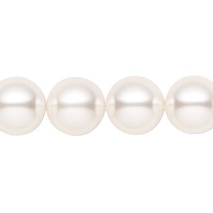 Pearl 100pk white, Crystal Passions&reg; 12mm round 5810