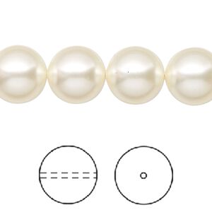 Pearl 10pk cream, Crystal Passions&reg; 12mm round 5810