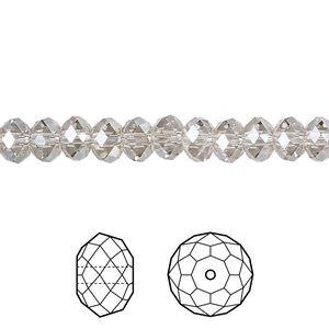 Bead 12pk crystal silver shade, Crystal Passions&reg; 6x4mm rondelle 5040