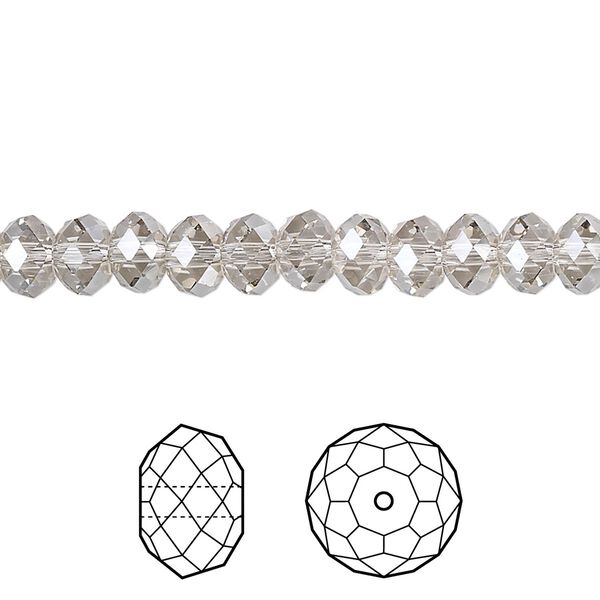 Bead 12pk crystal silver shade, Crystal Passions&reg; 6x4mm rondelle 5040 image number 0