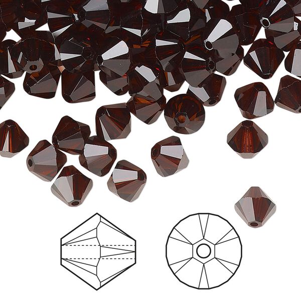 Bead 144pk smoked amber, Crystal Passions&reg; 6mm bicone 5328 image number 0