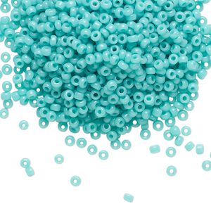 Seed bead, Miyuki, glass, pkg/25g, #11 rocaille, opaque sea opal, (RR-412L).