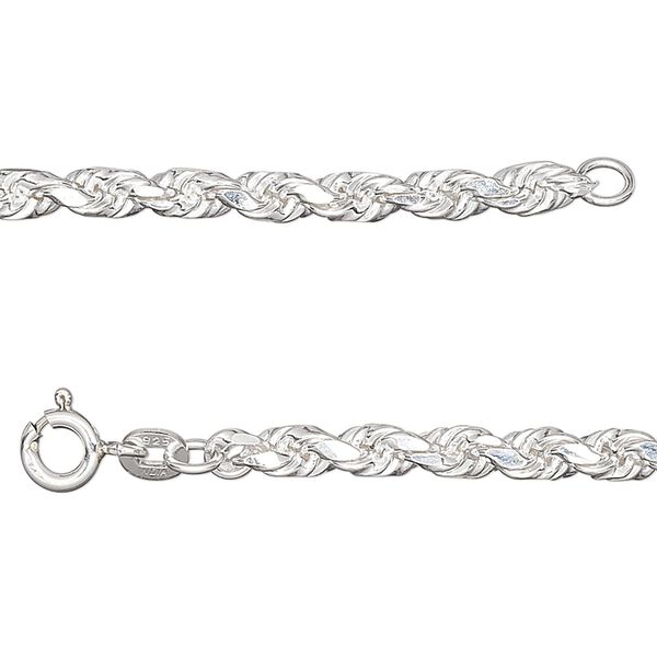 Chain 1pkg1 sterling silver French rope, 3.75mm / mixed clasp, 24 inch image number 0