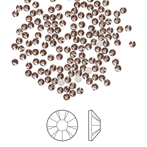 Flat back 1pkg1440, dusty rose foil back Preciosa MAXIMA Czech crystal hotfix rhinestone, 1.9-2.1mm chaton rose round SS6 image number 0