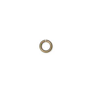 Jump ring 1pkg100 gold-plated, 6mm round, 18 gauge / 4.2mm inside diameter / brass / antique