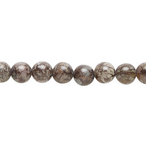 Brown snowflake jasper 1pkg1, round bead natural, 15.5 inch 6-7mm