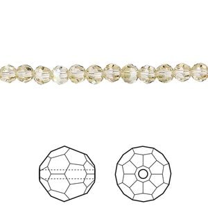 Bead 12pk crystal luminous green, Crystal Passions&reg; 4mm round 5000