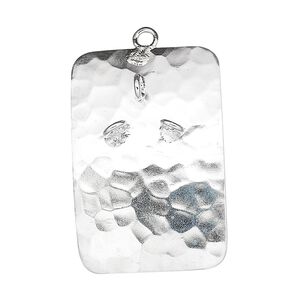 Focal, Hill Tribes, fine silver, 33x22mm brushed rectangle with 3 loops. Sold individually.