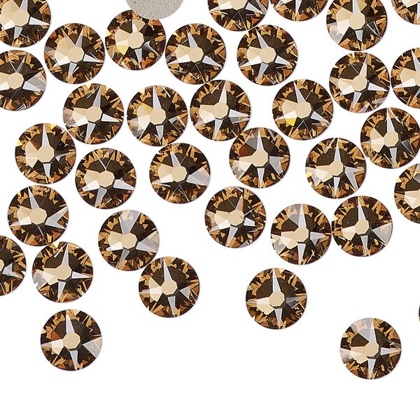 Flat back 288pk light Colorado topaz foil back, Swarovski&reg; 6.32-6.5mm rose round SS30 2088 image number 0