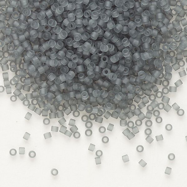 Seed bead, Delica&reg;, glass, pkg/7.5g, #11 round, translucent matte grey (DB-0749). image number 0