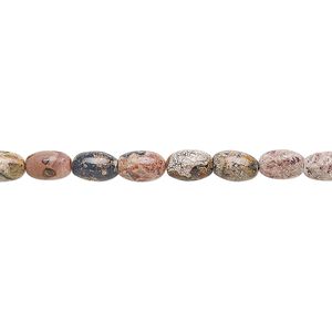 Leopardskin jasper 1pkg1, oval bead natural 15.5-16 inch 6x4mm