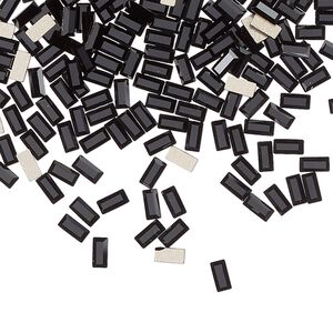 Flat back 12pk jet foil back, Preciosa MAXIMA Czech crystal rhinestone 4x2mm baguette