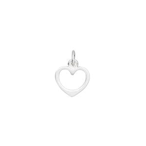 Charm, sterling silver, 10x9mm satin open heart. Sold per pkg of 2.