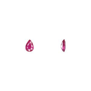 Ruby 1pkg1, hand-cut faceted pear gem 6x4mm