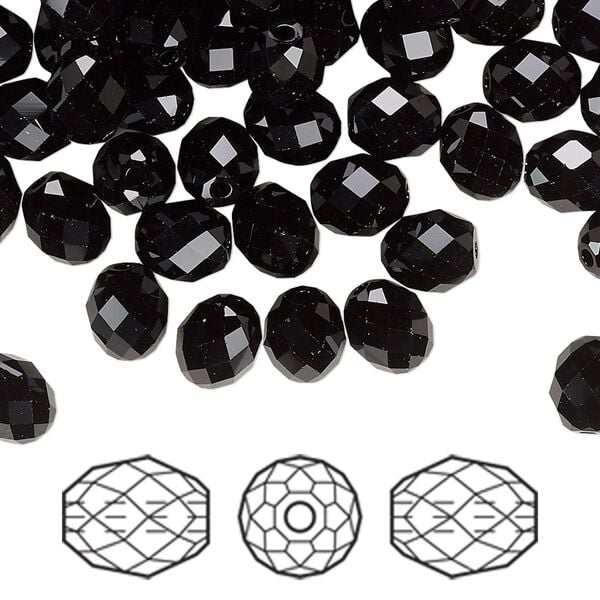 Bead 288pk jet, Swarovski&reg; 7x6mm olive briolette 5044 image number 0
