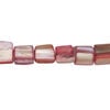 Mother-of-pearl shell 1pkg1, triangle tube bead 15 inch rhubarb 7x6mm-13x9mm image number 0